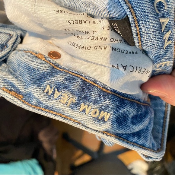American Eagle Light Wash Distressed Mom Jean - Picture 7 of 11